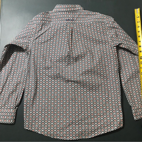 Ariat Button Down Shirt Kids Medium 10/12 Green, Red,Beige and white like new - Picture 6 of 7